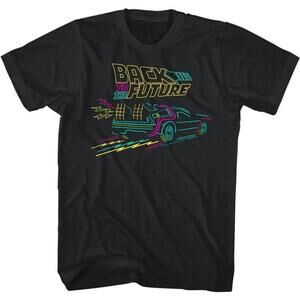 Back Future Neon Highlight Delorean Graphic Unisex T-Shirt